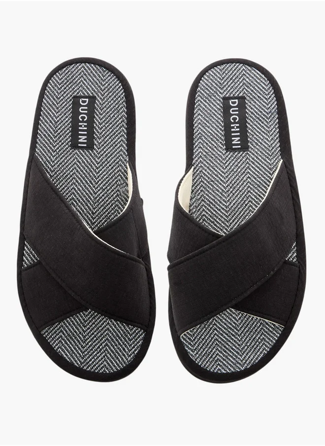 دوتشيني Men's Cross Strap Bedroom Slippers