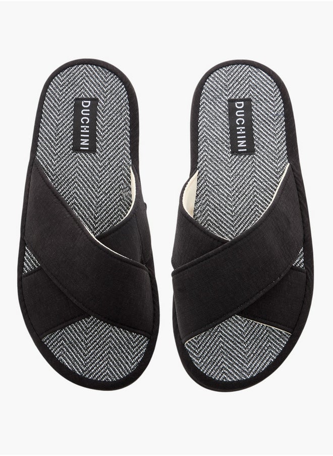 DUCHINI Men's Cross Strap Bedroom Slippers  - Image 1