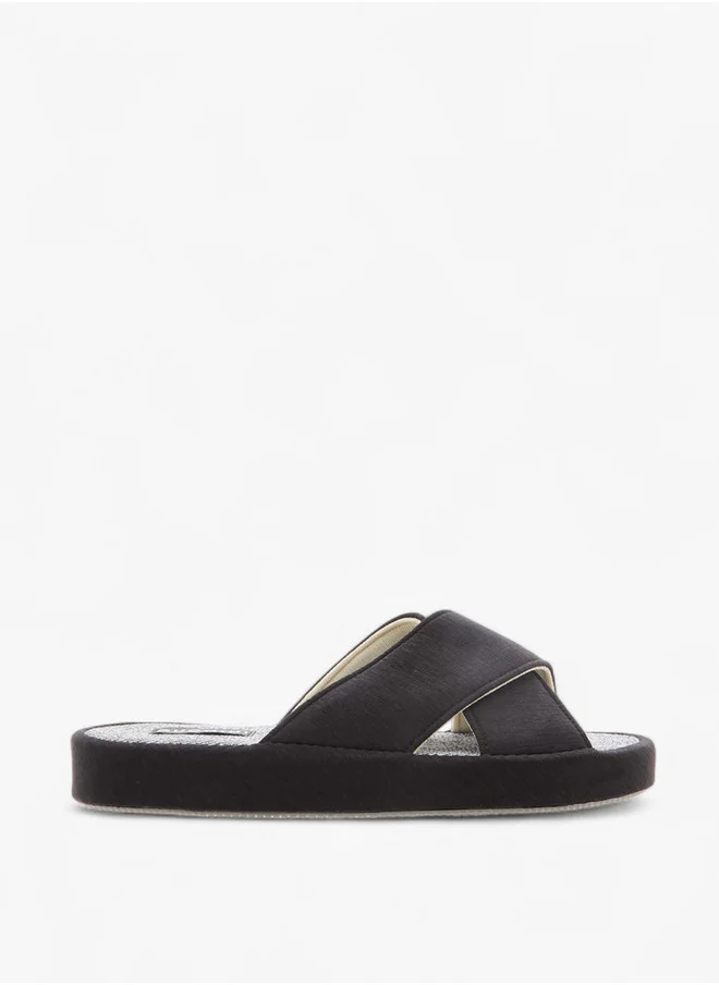 دوتشيني Men's Cross Strap Bedroom Slippers
