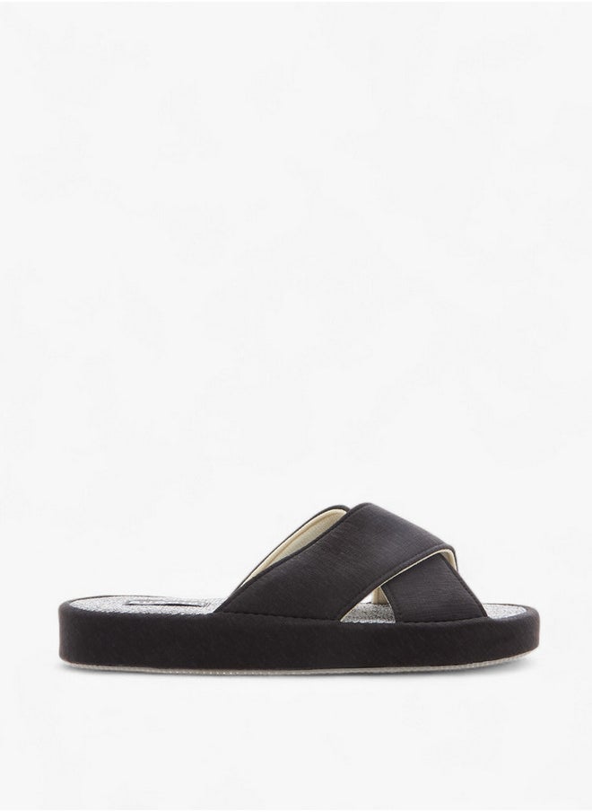 DUCHINI Men's Cross Strap Bedroom Slippers  - Image 2