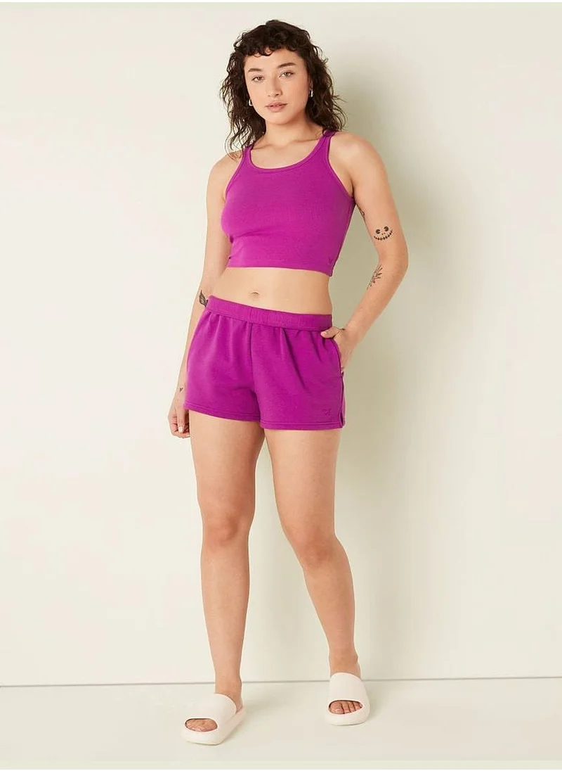 PINK Cropped Rib Tank Top
