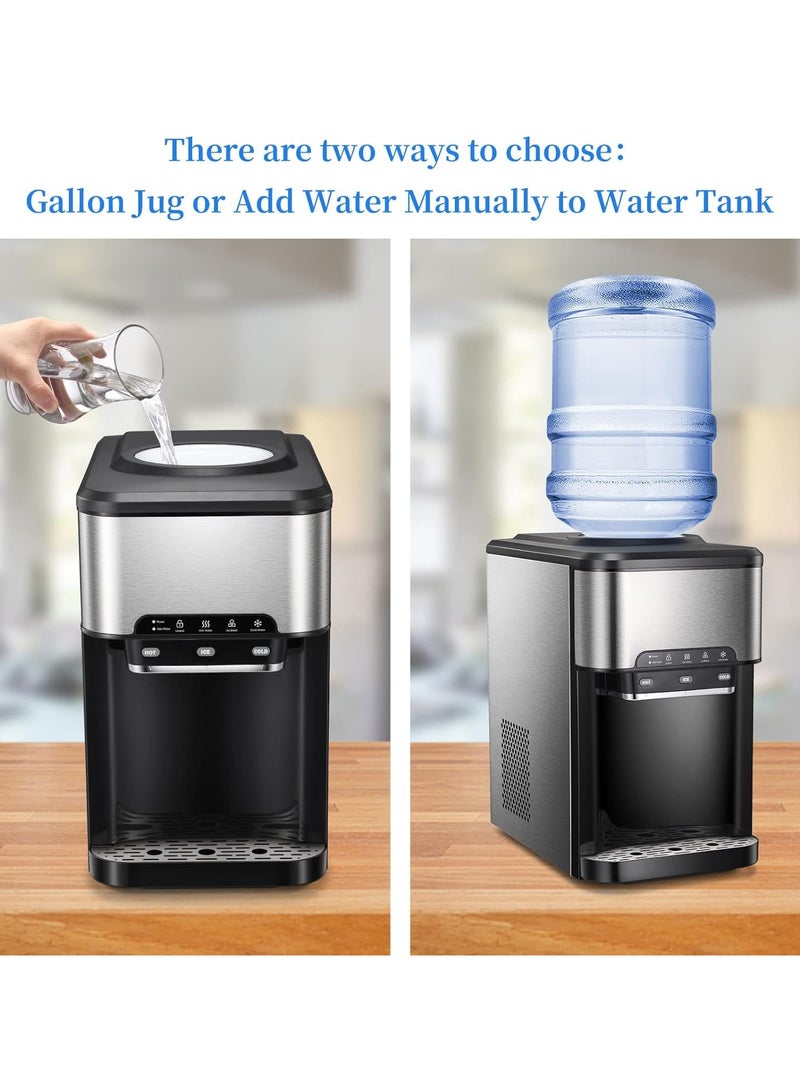 Cool Baby Countertop Water Cooler Dispenser with Ice Maker, 3 in 1 Top-Loading Hot & Cold Water Dispenser ，25KG Daily-Ice - Image 4
