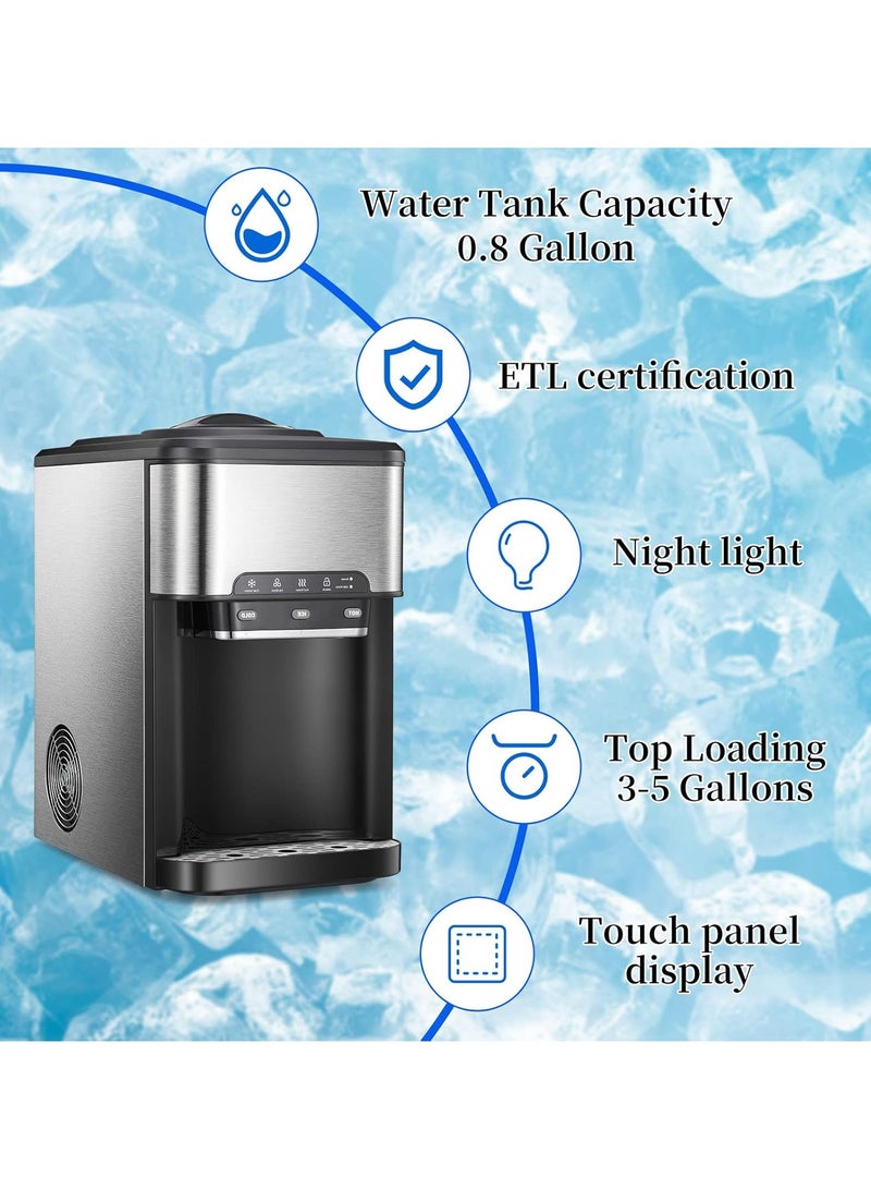 Cool Baby Countertop Water Cooler Dispenser with Ice Maker, 3 in 1 Top-Loading Hot & Cold Water Dispenser ，25KG Daily-Ice - Image 5