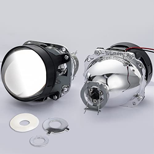 YUFANYA 2.5Inch Mini Projector Lens LHD Bixenon Projector Lens with Silver Shrouds High/Low Beam Function Fit for H1 H4 H7 Car Motorcycle Retrofit - Image 4