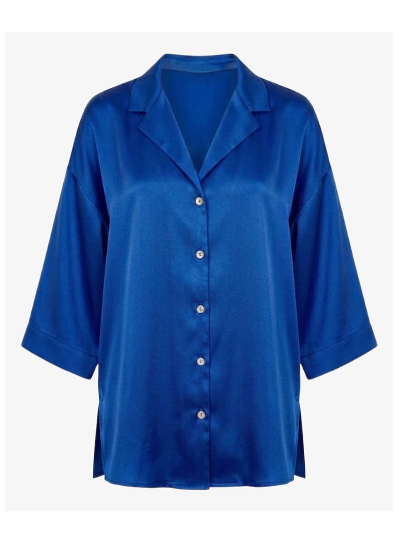Carina Contrast-Button Satin Set - Image 2