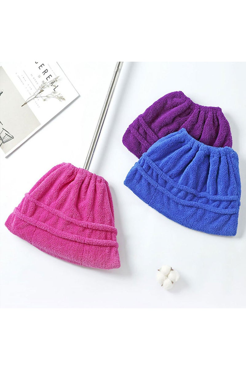 Randomly send colors 1 multifunctional coral fleece broom cloth cover floor mop, reusable ultra-fine