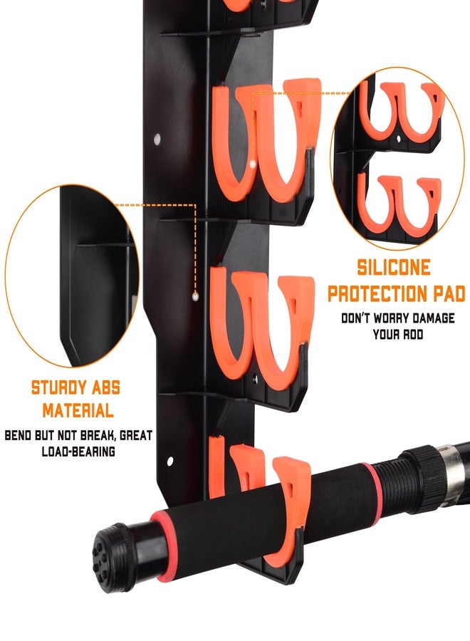 Hikeen Fishing Rod Holders, Fishing Pole Holders for Garage, Wall or Ceiling Mounted Fishing Rod Rack Holds Up to 10 Rods(2 Pack) - Image 3