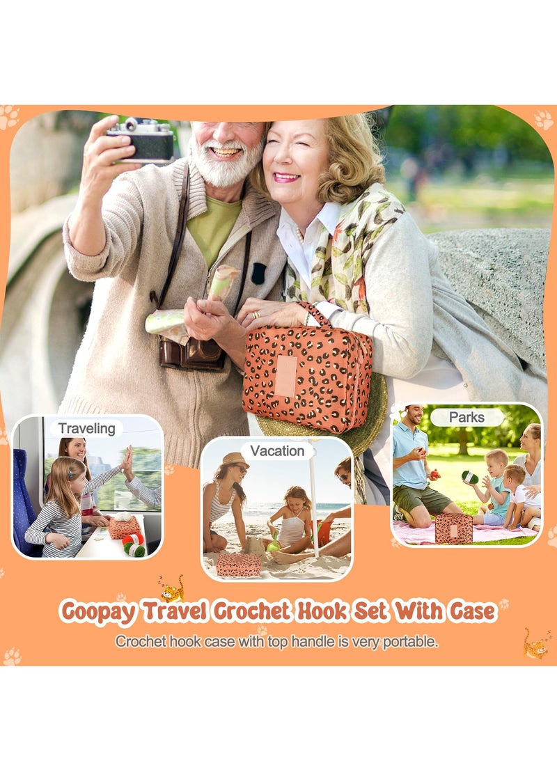 Arabest - Crochet Kit Beginners Crochet Hook Set with Crochet Yarn, 58PCS Portable Crochet Set with Ergonomic Crochet Hooks, Small Crochet Hooks, Travel Crochet Hook Case Full Knitting Crochet Supplies - Image 1
