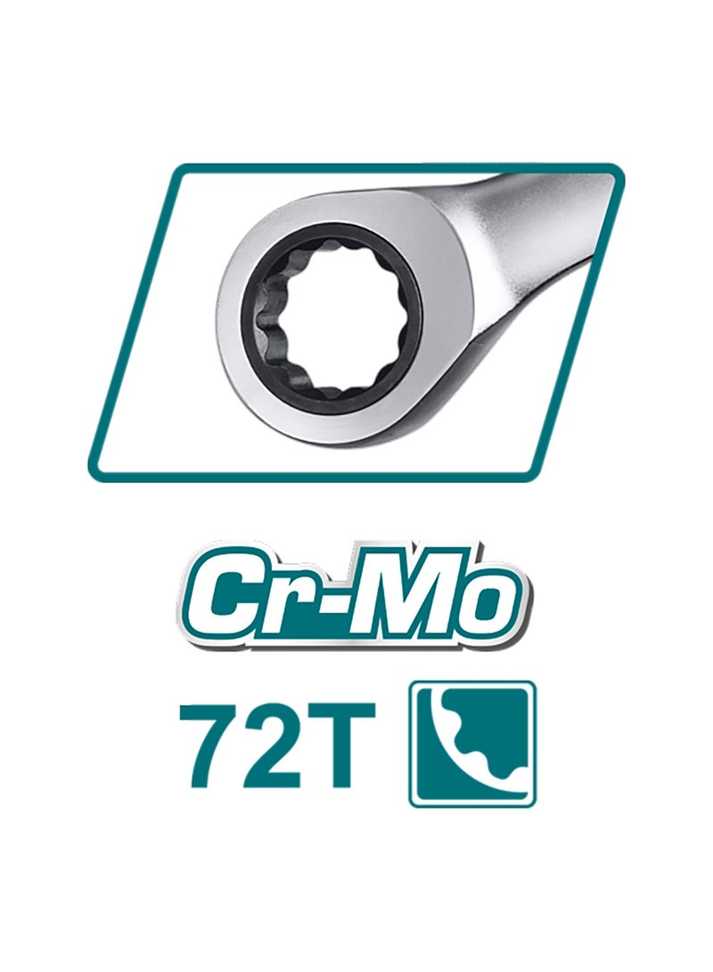 توتال 6 قطع مجموعة مفاتيح ربط مترية (8-17 مم) - مفاتيح احترافية من الفولاذ المقاوم للصدأ مع آلية ربط كروم-موليبدين عالية العزم - تشطيب مصقول بدقة - THT102RK566 - Image 3