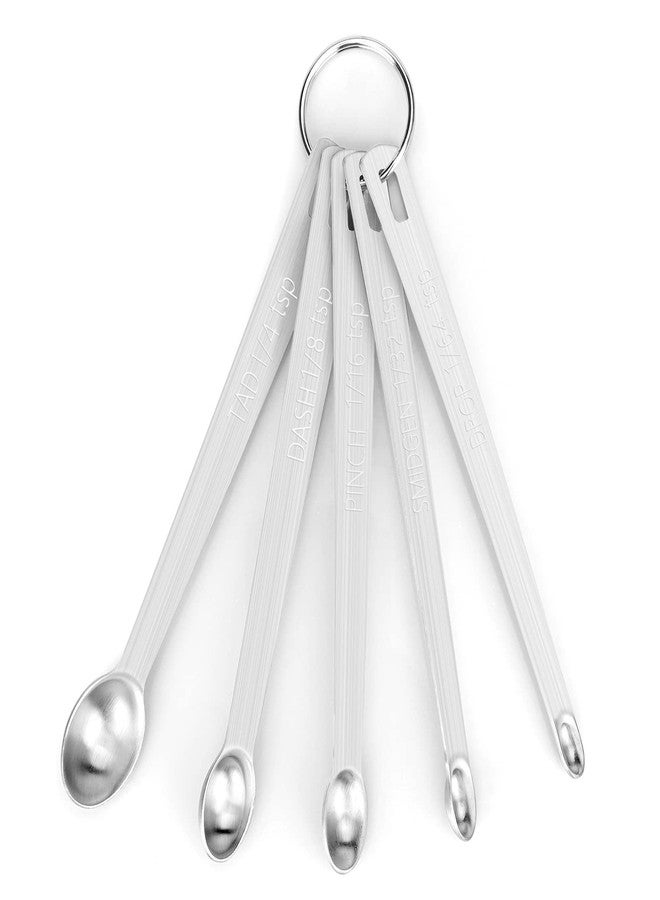 Aovchei Mini Measuring Spoon Set, Heavy Duty Stainless Steel Measuring Spoons for Cooking Baking, Tablespoon Teaspoon for Dry or Liquid Ingredients, Fits in Spice Jar, 1/64 1/32 1/16 1/8 1/4 tsp - Image 1