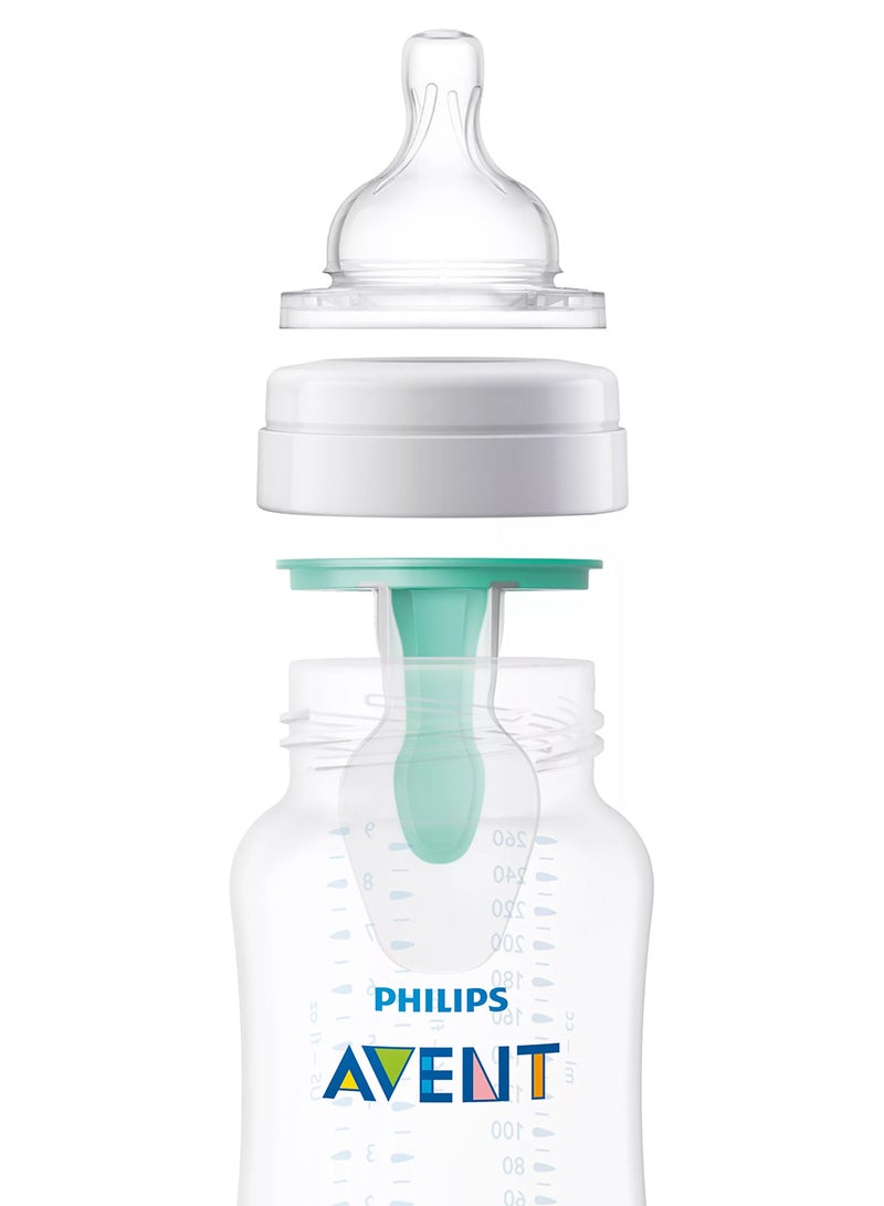 Philips Avent Anti-Colic Baby Feeding Bottle With AirFree Vent For 1M+, 260 ml - Clear - Image 2