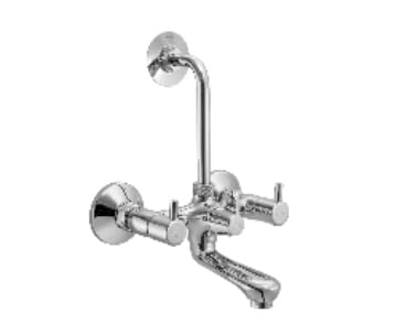 SARTHAK SANITARY STORE Plumber Bathware Luxury For Everyone Wall Mixer Telephonic with L Shaped Tubular Bend Set for Overhead Shower PNT-5100-LB 