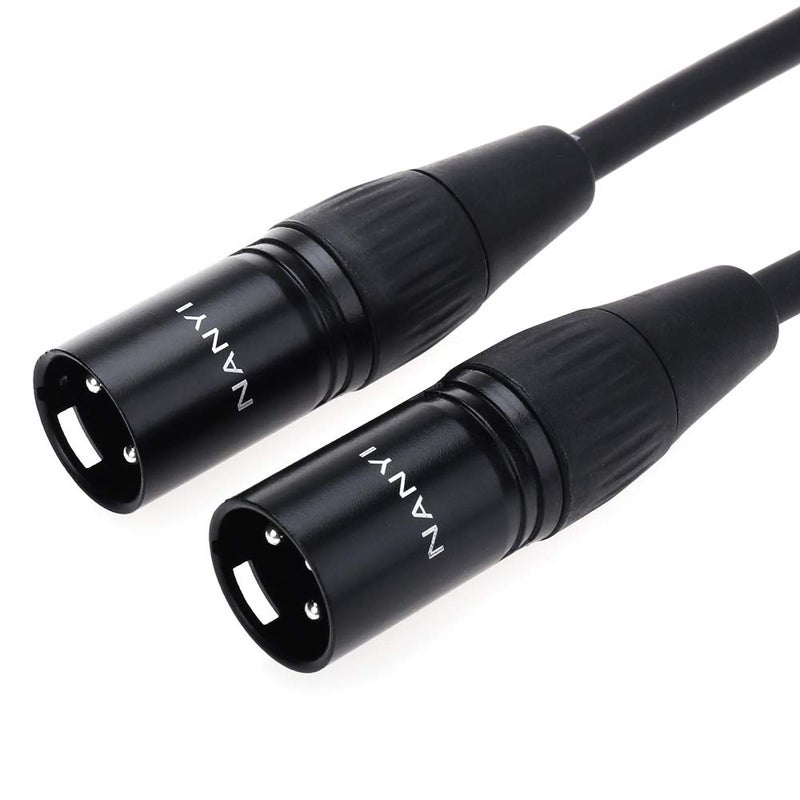 NANYI كابل ميكروفون NANYI 3-pin XLR ذكر إلى ذكر كابل ميكروفون كابل DMX كابل باتش، نحاس خالي من الأكسجين، 1.6 قدم / 0.5 متر - Image 1