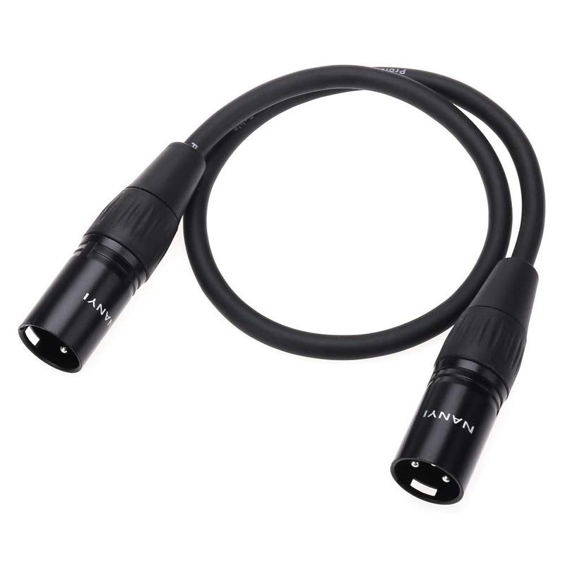 NANYI كابل ميكروفون NANYI 3-pin XLR ذكر إلى ذكر كابل ميكروفون كابل DMX كابل باتش، نحاس خالي من الأكسجين، 1.6 قدم / 0.5 متر - Image 2