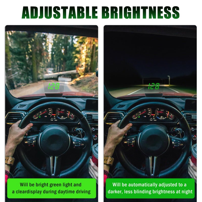 VKQTS GPS Heads up Display for Cars with HD Large Font,USB Plug & Play Digital Speedometer for Car with Adjustable Brightness,Universal Car HUD Head up Display for Speed Displays - Image 4
