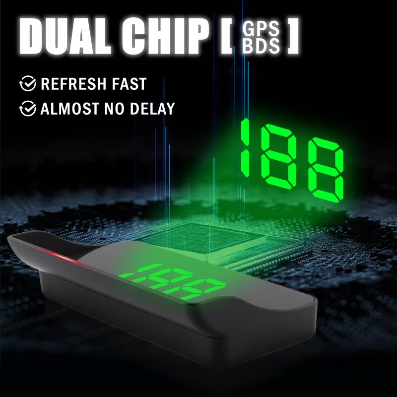 VKQTS GPS Heads up Display for Cars with HD Large Font,USB Plug & Play Digital Speedometer for Car with Adjustable Brightness,Universal Car HUD Head up Display for Speed Displays - Image 5