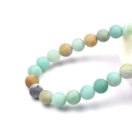 MJDCB Natural Matte Amazonite Round Loose Beads for Jewelry Making DIY Bracelet Necklace (4mm) - Image 2