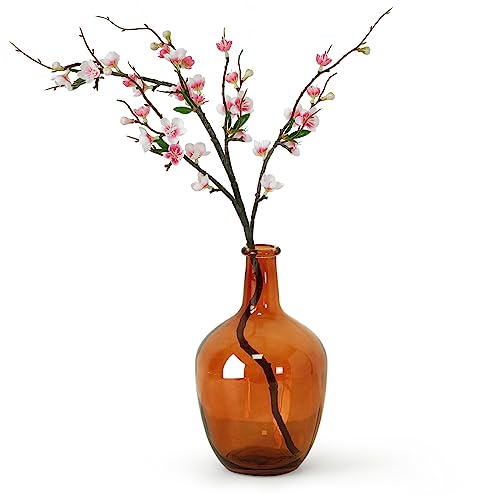 Bfttlity Clear Glass Vase Tall Farmhouse Vase for Branches Glass Vases for Centerpieces in Home Decoration SAmber