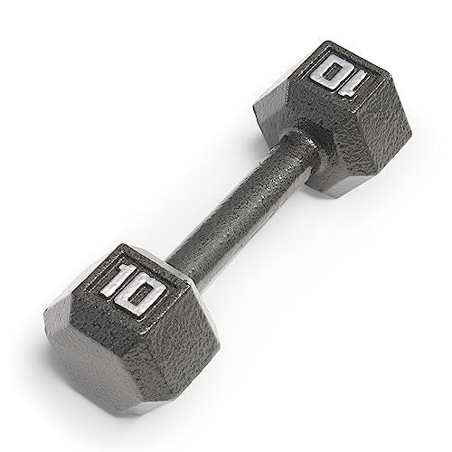 Marcy Pro TSA Hex 10 Pound Home Gym Iron Free Weight Single Dumbbell, Black (1) - Image 1