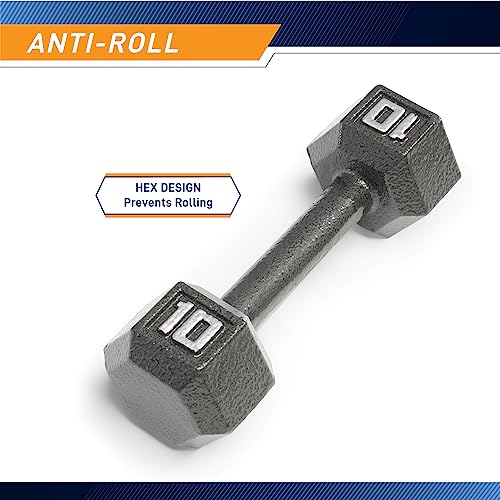 Marcy Pro TSA Hex 10 Pound Home Gym Iron Free Weight Single Dumbbell, Black (1) - Image 3