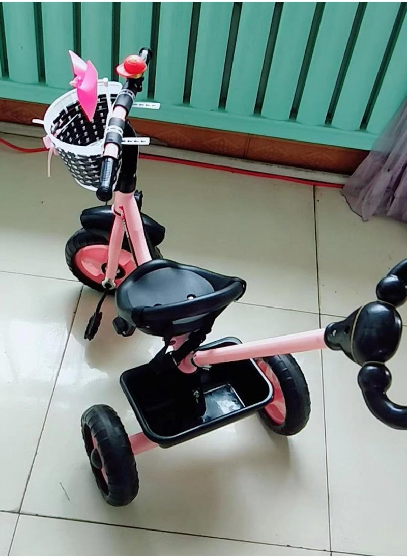 3-in-1 Toddler Tricycle with Push Handle and Storage – 75x58x88cm – For Kids 2 to 5 Years – Pink