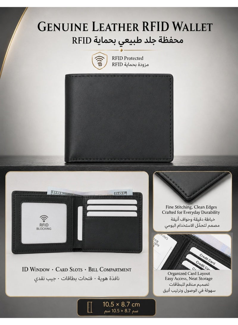 FIORICASA Men’s Cufflinks, Genuine Leather Belt and Wallet Gift Set with Luxury Gift Box and Greeting Card - Image 4
