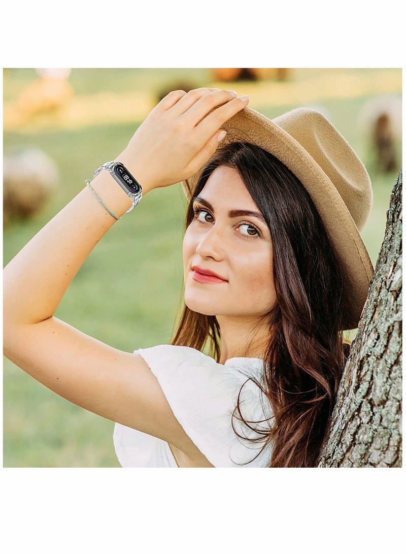 Adjustable Sport Wristband Set Compatible with Xiaomi Mi Band 5 and 6 2 Pack Clear Color - Image 4