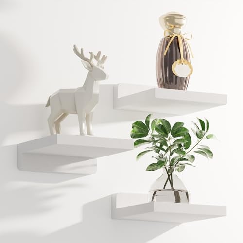 QsQueen Small Floating Shelves Mini Shelves Hanging Display 5 Inch Wall Shelf for Bathroom Livingroom Bedroom3 Pack with 2 Types of Installation Great for Room Decor - Image 1