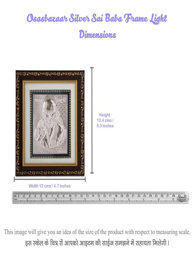 Osasbazaar Pure Silver Shirdi Sai Baba Photo Frame - 99% Purity Certified - Image 3