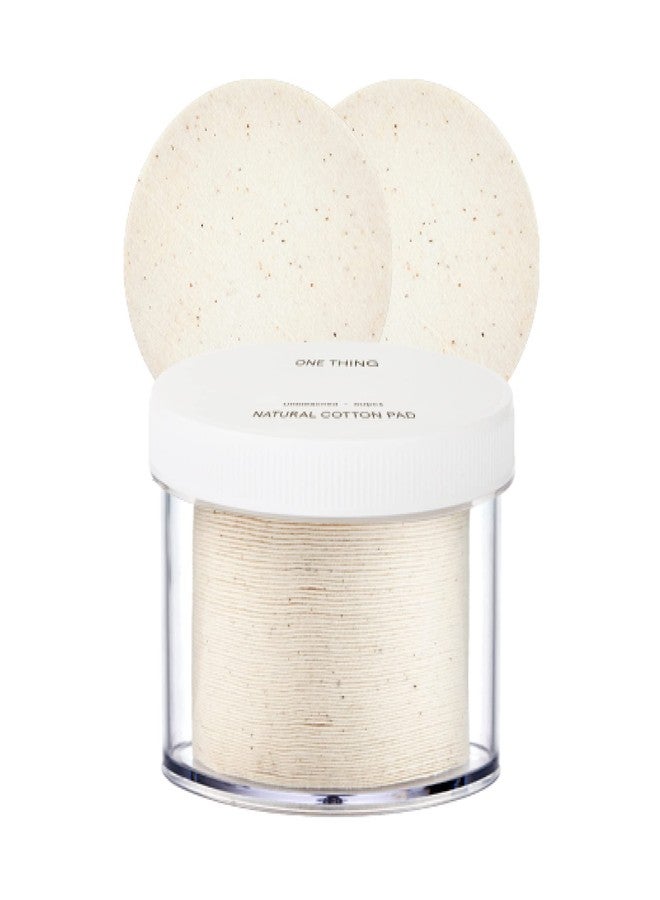 ONE THING Unbleached Cotton Pads | DIY Dry Toner Pads, Large Size Exfoliating Soft Lightweight Face Rounds | Daily Travel Size Refill No Lint Double Sided | Korean Skin Care (60 Pads in a Container) - Image 1