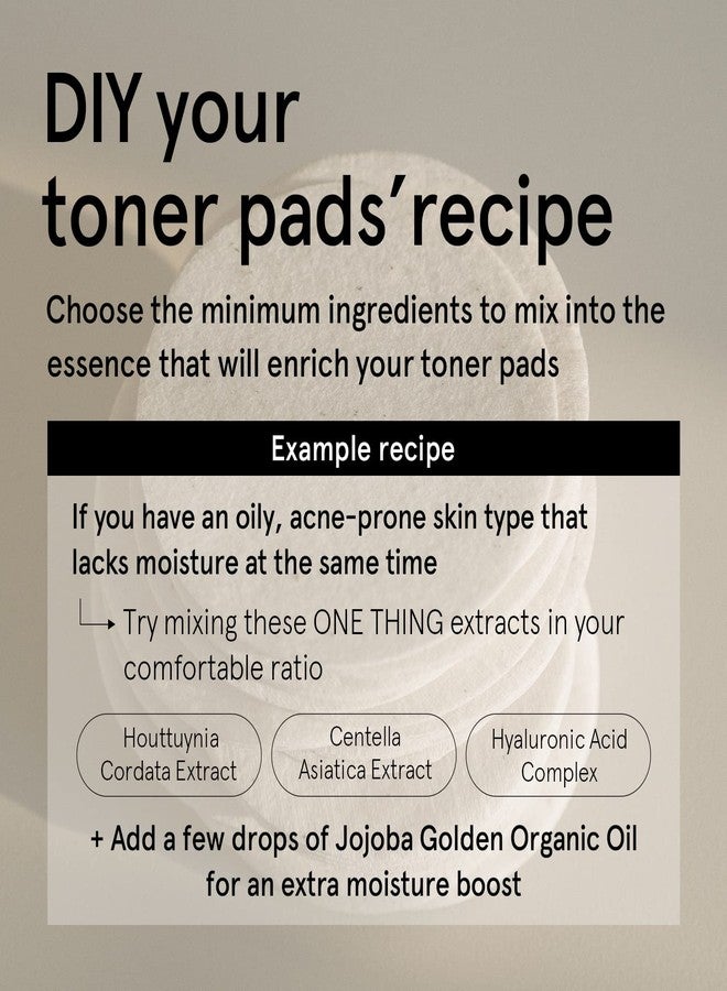 ONE THING Unbleached Cotton Pads | DIY Dry Toner Pads, Large Size Exfoliating Soft Lightweight Face Rounds | Daily Travel Size Refill No Lint Double Sided | Korean Skin Care (60 Pads in a Container) - Image 5