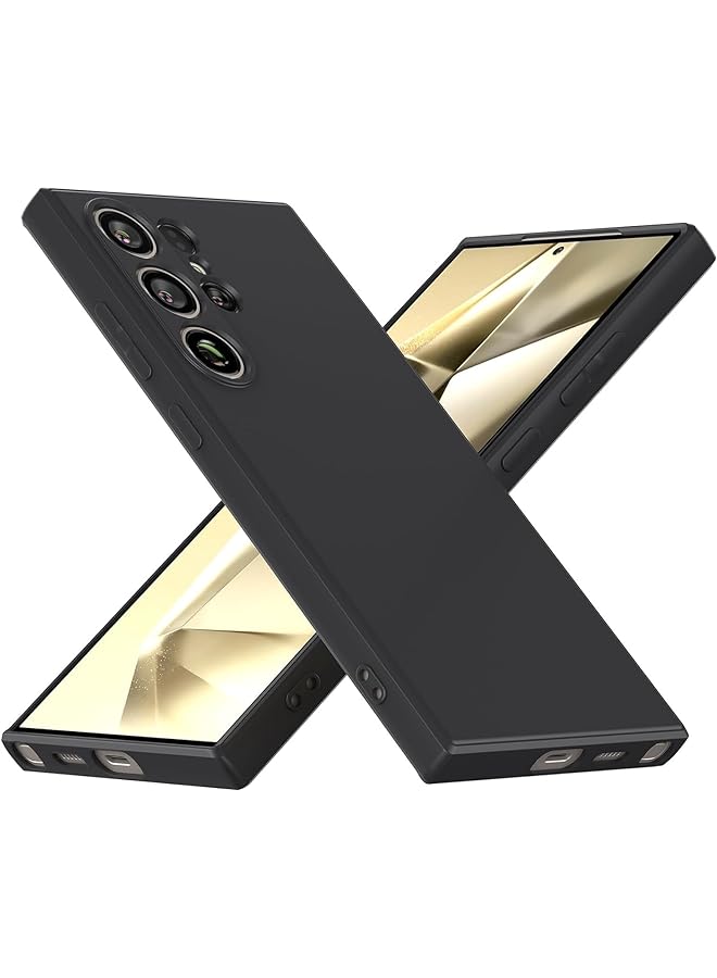 هايدو حافظة لهاتف سامسونج جالاكسي S23 الترا ناعمة نحيفة من السيليكون TPU ممتصة للصدمات، صديقة للبشرة ومضادة للخدش، غطاء حماية لكامل الجسم بزاوية 360 درجة لهاتف جالاكسي S23 الترا، أسود أسود - Image 1