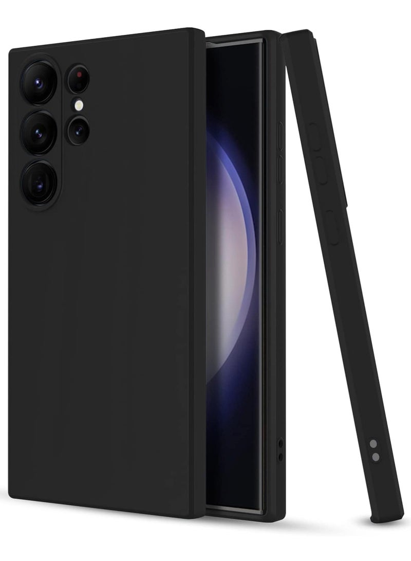 هايدو حافظة لهاتف سامسونج جالاكسي S23 الترا ناعمة نحيفة من السيليكون TPU ممتصة للصدمات، صديقة للبشرة ومضادة للخدش، غطاء حماية لكامل الجسم بزاوية 360 درجة لهاتف جالاكسي S23 الترا، أسود أسود - Image 3