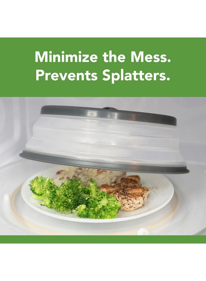 Tovolo Microwave Splatter Cover for Food, Medium (Charcoal) - Collapsible & Vented Silicone Splatter Guard Lid - Microwave Plate & Dish Cover with Handle - BPA-Free Kitchen Gadget for Meal Prep - Image 2