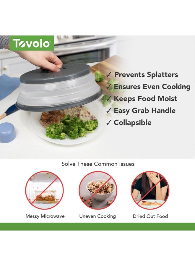 Tovolo Microwave Splatter Cover for Food, Medium (Charcoal) - Collapsible & Vented Silicone Splatter Guard Lid - Microwave Plate & Dish Cover with Handle - BPA-Free Kitchen Gadget for Meal Prep - Image 3