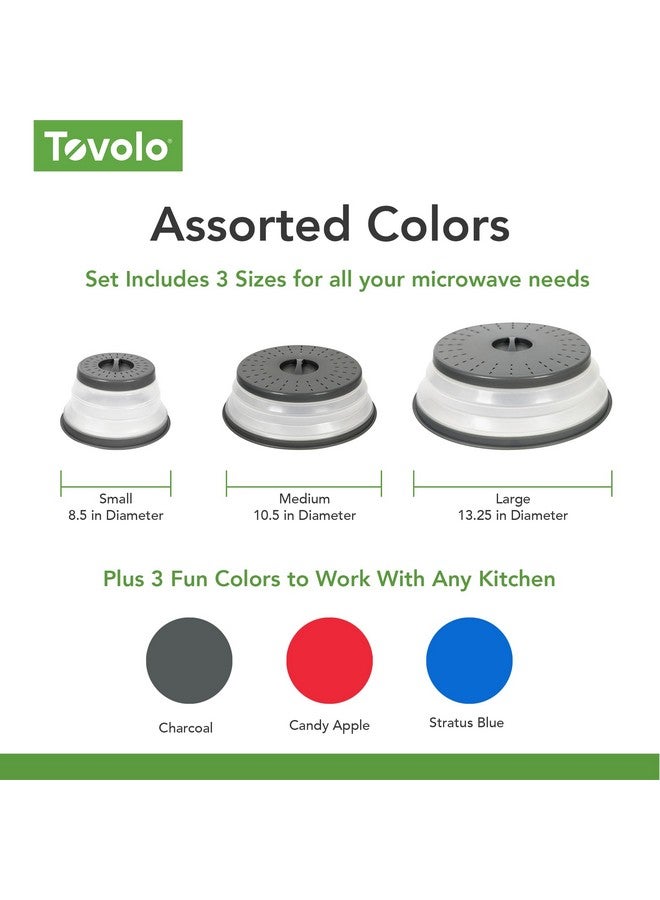 Tovolo Microwave Splatter Cover for Food, Medium (Charcoal) - Collapsible & Vented Silicone Splatter Guard Lid - Microwave Plate & Dish Cover with Handle - BPA-Free Kitchen Gadget for Meal Prep - Image 5