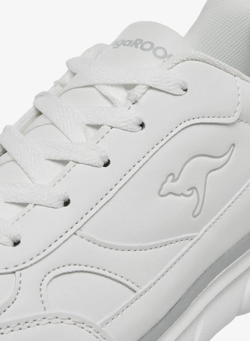 kangaROOS WHITE Women's Solid Lace-Up Sports Shoes for Women | Best Price UAE