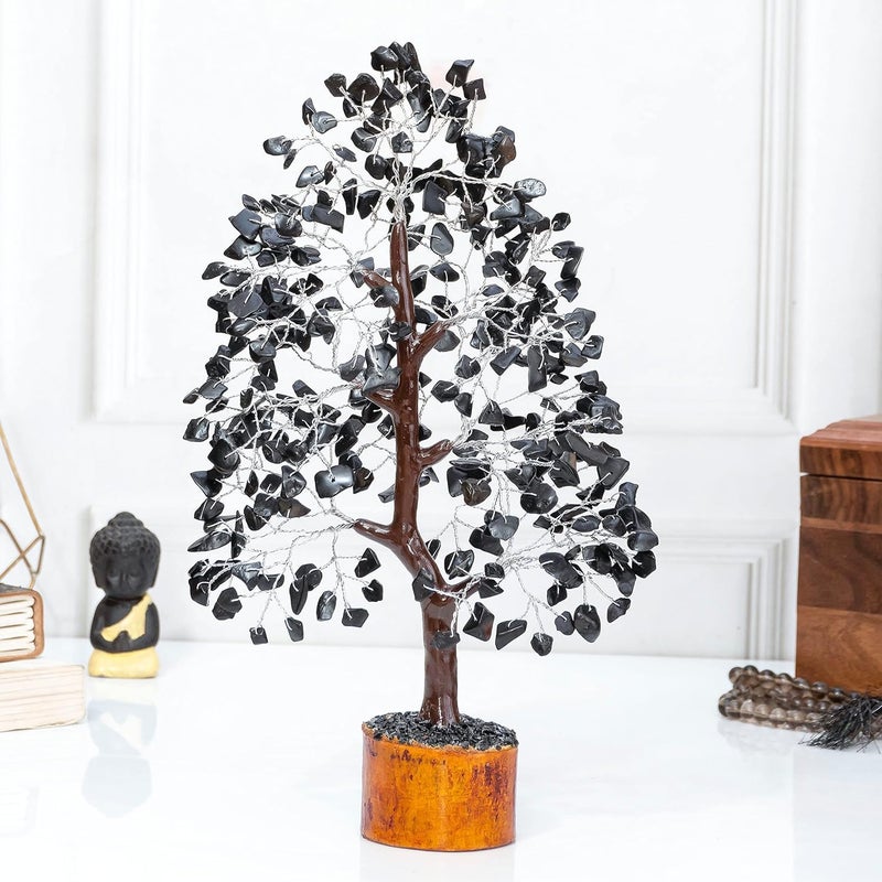 Crocon Black Tourmaline Gemstone Tree of Life Crystal Tree for Positive Energy, Handmade Chakra Tree Feng Shui Decor Good Luck Gem Bonsai Money Tree, Wealth & Prosperity, Spiritual - Image 5