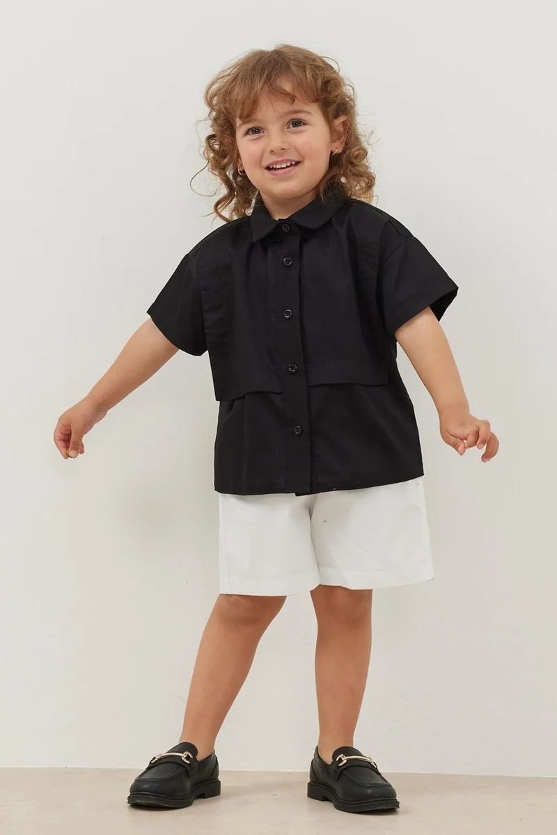 Fahhar Kids Layered Shirt Black