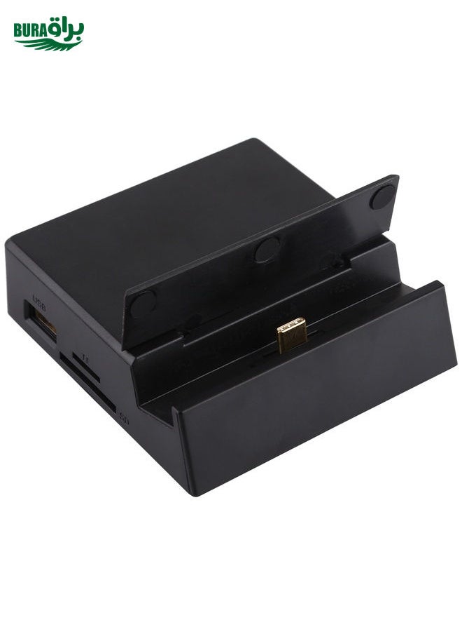 BURAQ V105 USB-C / Type-C to USB 2.0 x 3 + USB-C / Type-C + HDMI + Audio Port + SD / TF Card Reader Multi-function Phone Stand HUB Docking Station  - Image 1