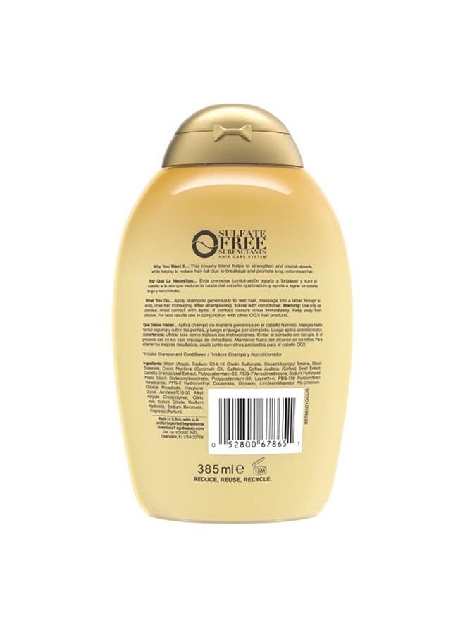 Ogx - Anti-Hair Fall + Coconut Caffeine Strengthening Shampoo with Caffeine, Coconut Oil & Coffee Extract, 13 Fl Oz - Image 1