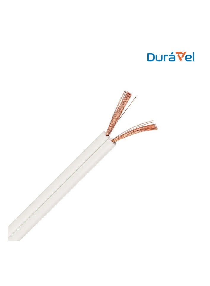 Duravel Duravel Electrical Cable Wire, 2-Core Copper, White PVC Insulated Twin Flexible Copper Cable for Extension Power Wire Home Small Electrical Wiring (WHITE-0.75MM, 90 METER)  - Image 2