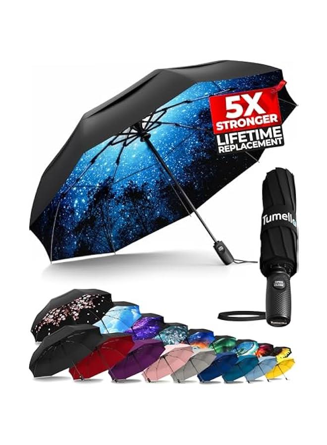 Arabest Compact, Durable and Stylish Windproof Travel Umbrella with Automatic Folding, Lightweight Portable Design, Premium Grip - Perfect for Car or Backpack - Image 1