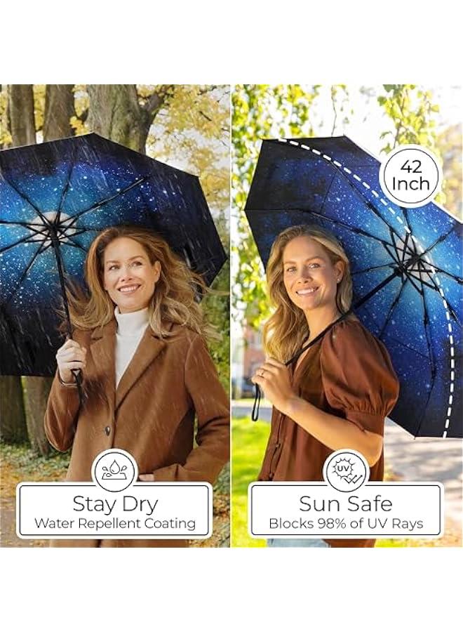 Arabest Compact, Durable and Stylish Windproof Travel Umbrella with Automatic Folding, Lightweight Portable Design, Premium Grip - Perfect for Car or Backpack - Image 5