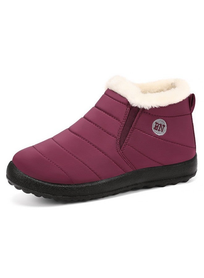 Cotton Shoes Winter New Polyurethane Couple Snow Boots Fleece-lined Thickeneded Cotton Boots Warm Casual Walking Shoes