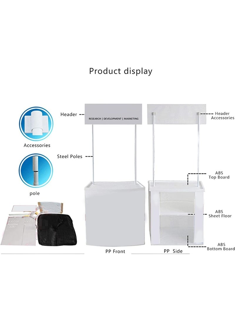 PROMO Marketing Promo Table Sales Counter Top for Store and Exhibitions, Display Stand - Plain [Plastic, White] - Image 5