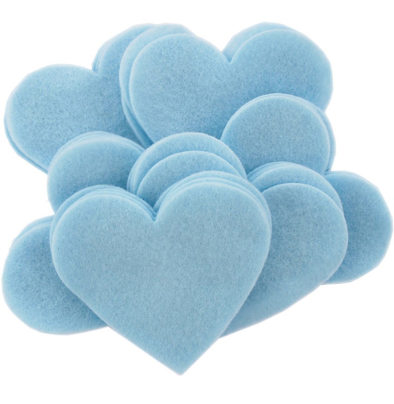 Playfully Ever After 3 Inch 28pc Felt Hearts Light Blue