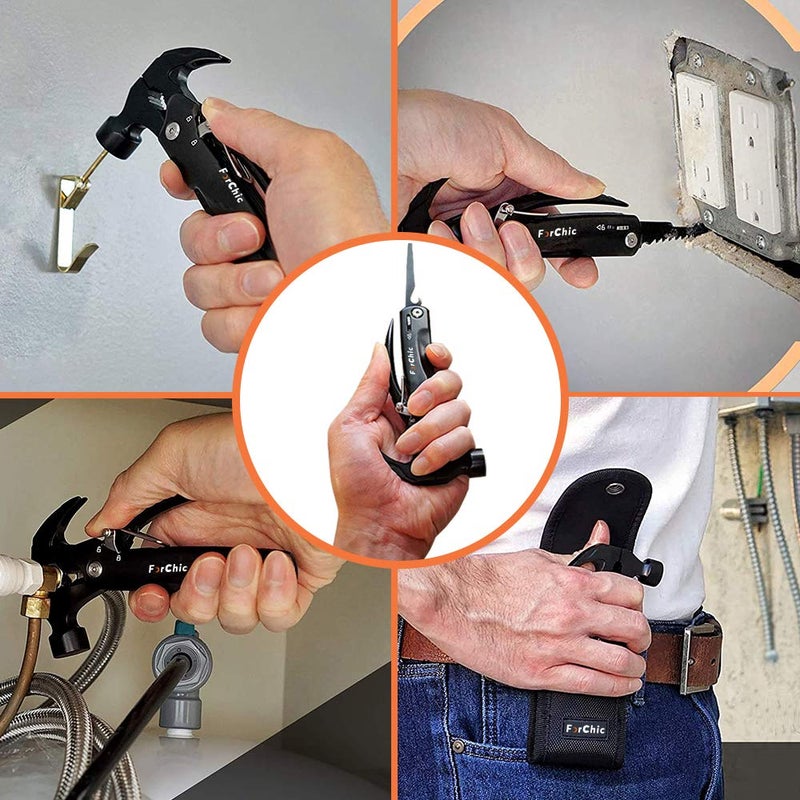 ForChic 12 in 1 Hammer Multitool, Father's Day Gifts for Dad, Mens Gifts for Him, Cool Gadgets for Men, Gifts for Men Who Have Everything, Birthday Gifts for Men, Dad, Grandpa, Husband, Boyfriend - Image 5