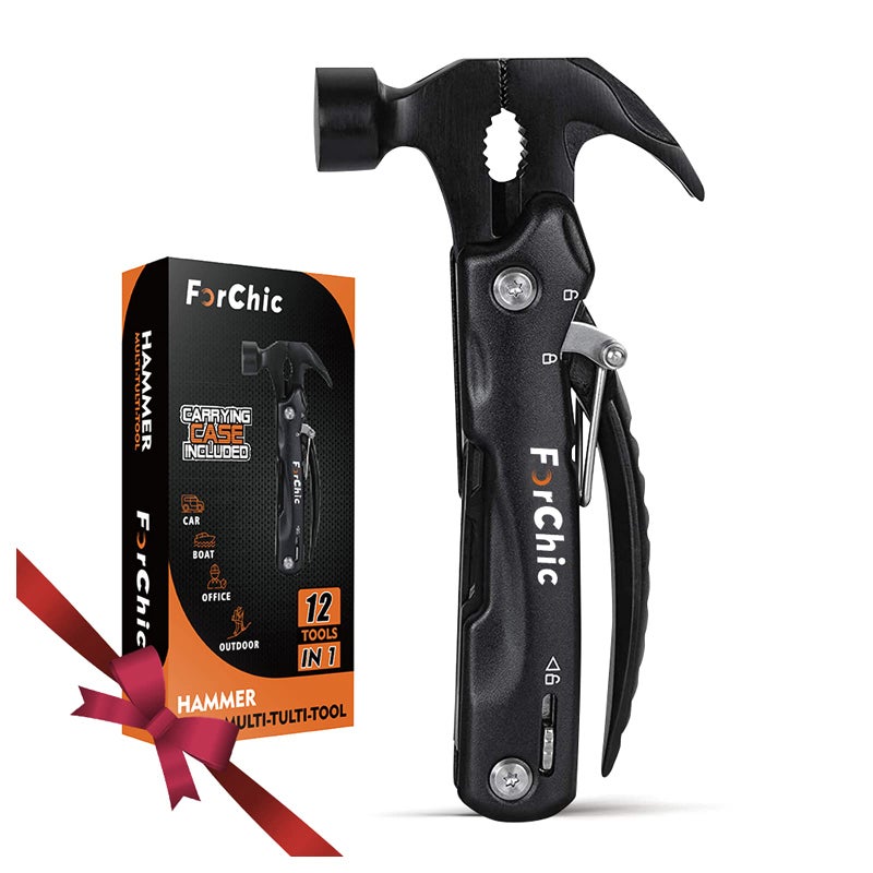 ForChic 12 in 1 Hammer Multitool, Father's Day Gifts for Dad, Mens Gifts for Him, Cool Gadgets for Men, Gifts for Men Who Have Everything, Birthday Gifts for Men, Dad, Grandpa, Husband, Boyfriend - Image 1