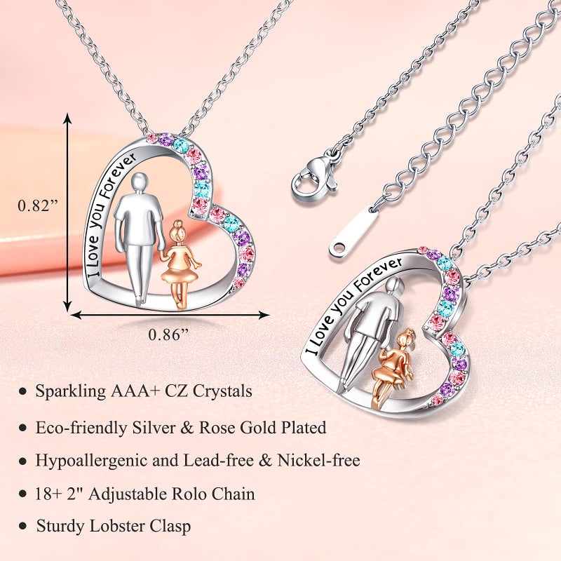 UNGENT THEM Daughter Necklace from Dad Daddy Father Valentines Birthday Easter Gifts for Kids Girls Teen Tween Jewelry 8 10 12 13 14 16 11 - Image 3